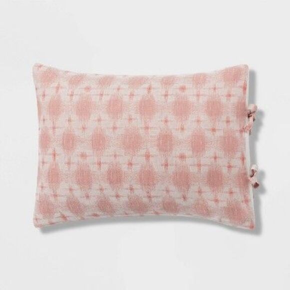 Threshold - Full/Queen Yarn Dye Ikat Duvet Cover and Sham Set  Mauve - Picture 3 of 4